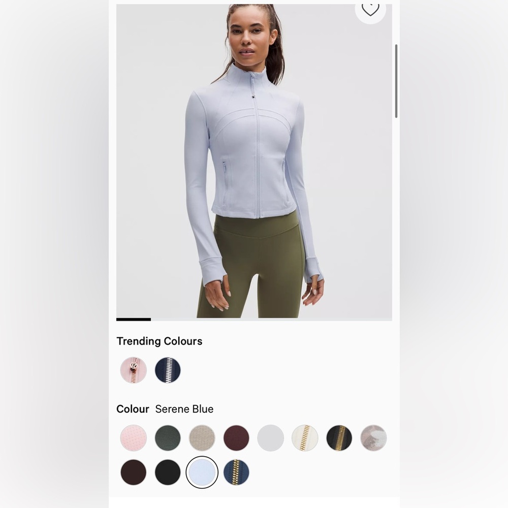 🆕Lululemon🍋Define Cropped Jacket Nulu Colour Serene Blue Sz 6 - Picture 4 of 7